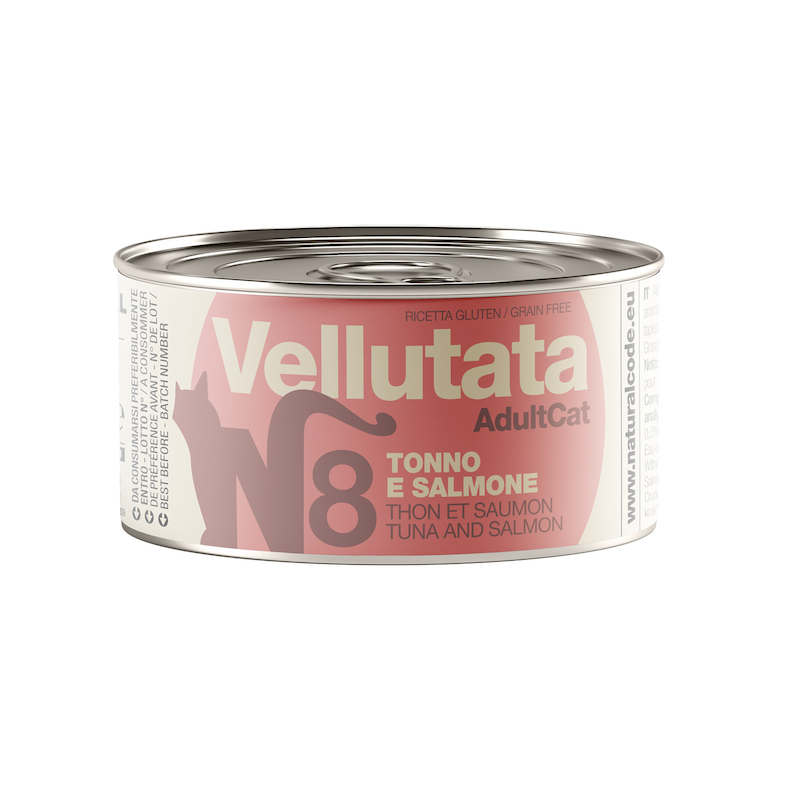 NATURAL CODE GATTO LATTINA (V8) VELLUTATA TONNO & SALMONE 85 GR