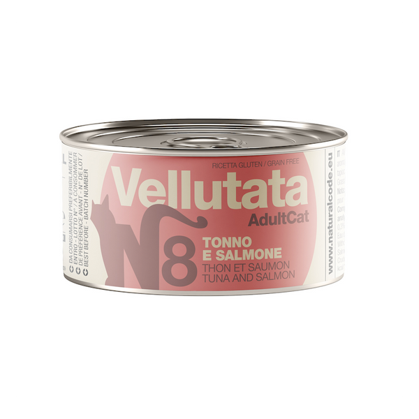 NATURAL CODE GATTO LATTINA (V8) VELLUTATA TONNO & SALMONE 85 GR