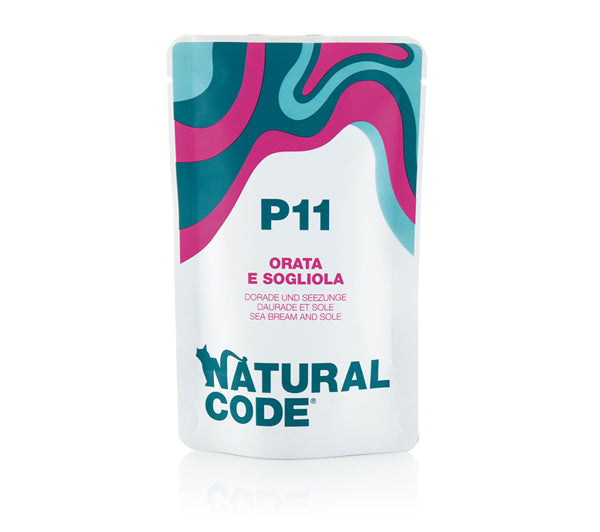 Natural Code Gatto Busta (P11) Adulto Orata & Sogliola 70 g