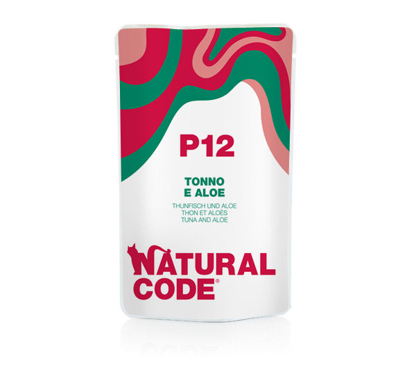 NATURAL CODE GATTO BUSTA (P12) ADULTO TONNO & ALOE 70 GR