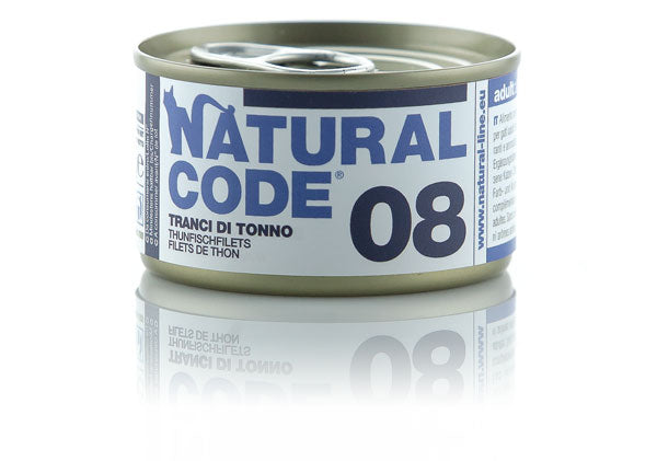 NATURAL CODE GATTO LATTINA (08) ADULTO TRANCI DI TONNO 85 GR