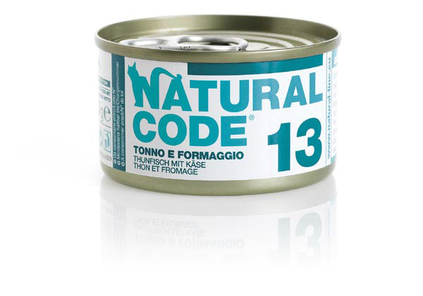 NATURAL CODE GATTO LATTINA (13) ADULTO TONNO & FORMAGGIO 85 GR