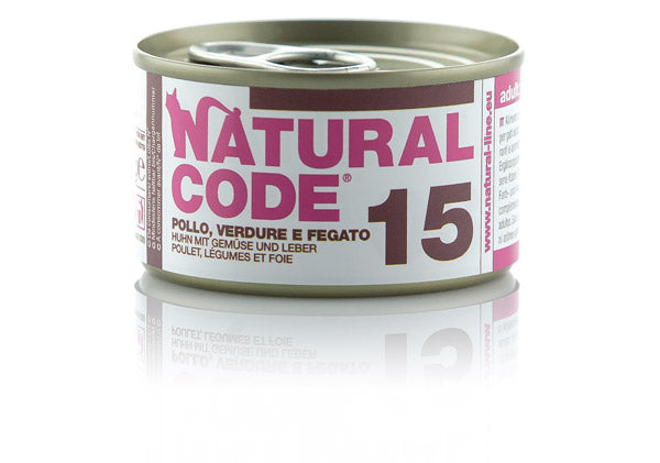 NATURAL CODE GATTO LATTINA (15) ADULTO POLLO,VERDURE & FEGATO 85 GR