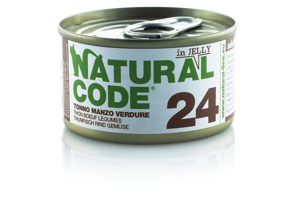 NATURAL CODE GATTO LATTINA (24) ADULTO TONNO, MANZO & VERDURE 85 GR