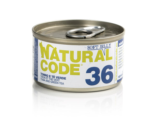 NATURAL CODE GATTO LATTINA (36) ADULTO TONNO & TE' VERDE 85 GR