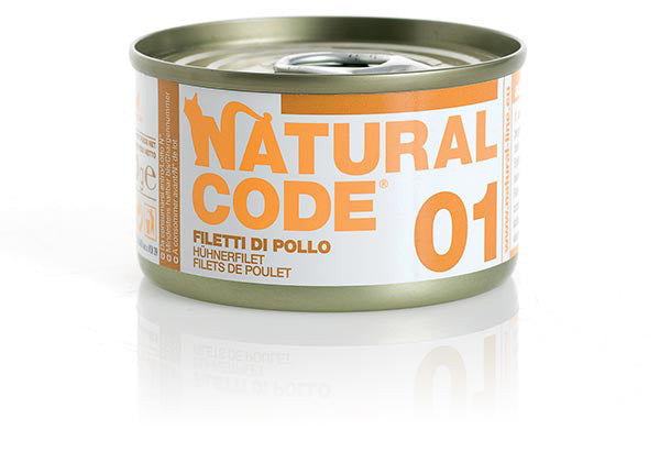 NATURAL CODE GATTO LATTINA (01) ADULTO FILETTI DI POLLO 85 GR