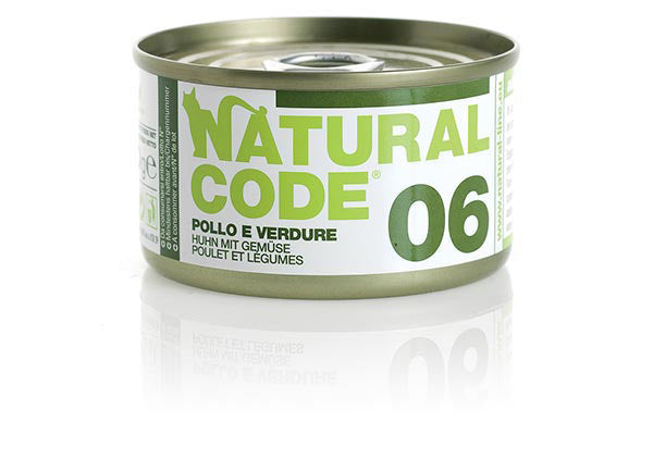 NATURAL CODE GATTO LATTINA (06) ADULTO POLLO & VERDURE 85 GR