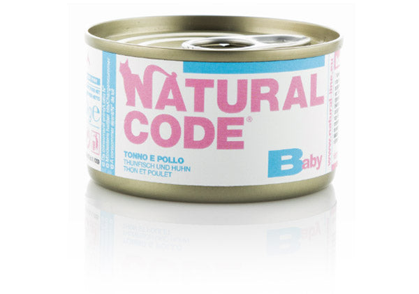 NATURAL CODE GATTO LATTINA KITTEN BABY TONNO & POLLO 85 GR