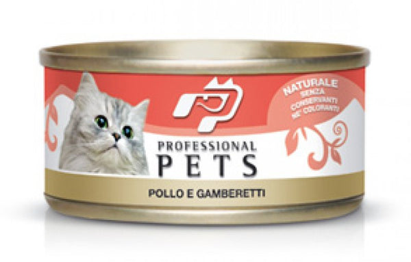 PET PROFESSIONAL GATTO ADULTO POLLO & GAMBERETTI LATTINA 70 GR