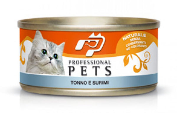 PET PROFESSIONAL GATTO ADULTO TONNO & SURIMI LATTINA 70 GR