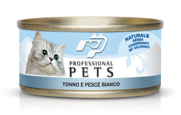 PET PROFESSIONAL GATTO ADULTO TONNO & PESCE BIANCO LATTINA 70 GR