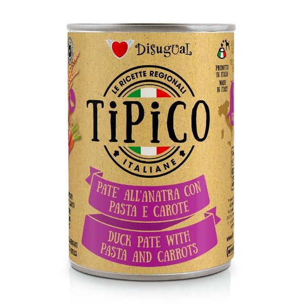 DISUGUAL CANE TIPICO ADULTO ANATRA, PASTA & CAROTE LATTINA 400 GR