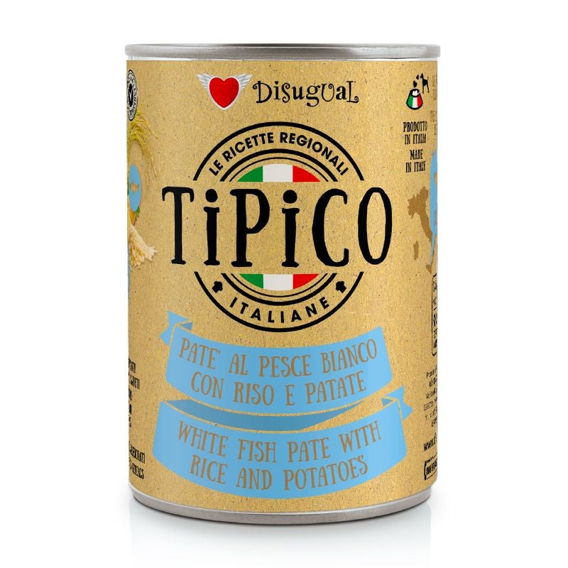 Disugual Cane Tipico Adulto Pesce Bianco, Riso & Patate Lattina 400 g