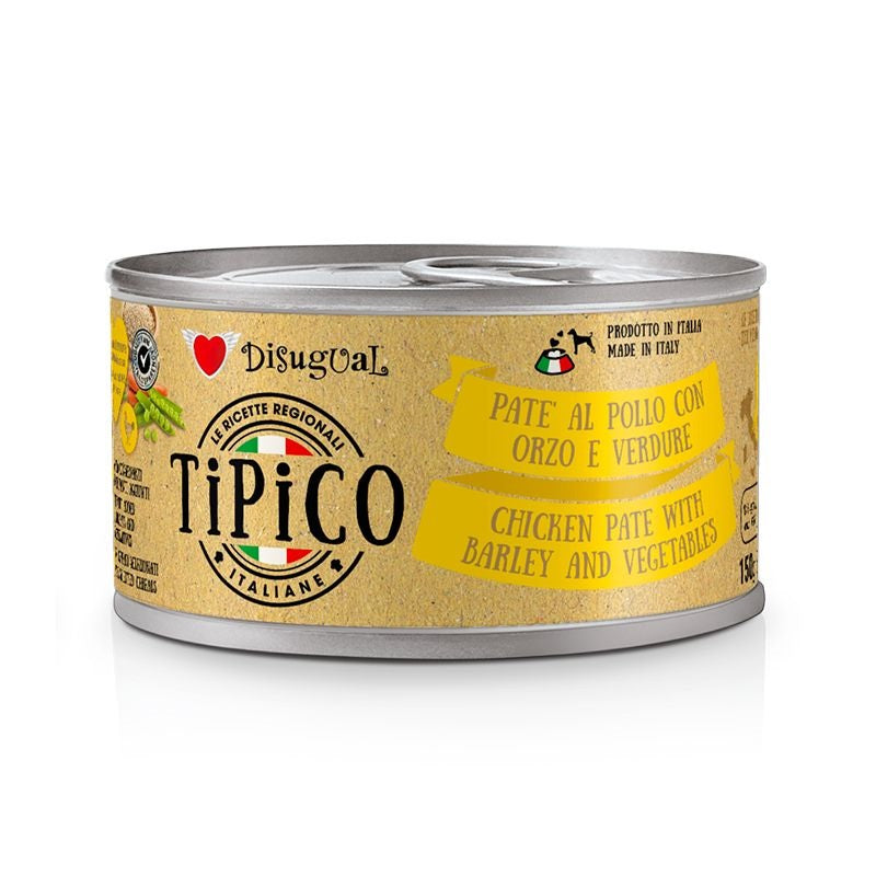 Disugual Cane Tipico Adulto Pollo, Orzo & Verdure Lattina 150 g