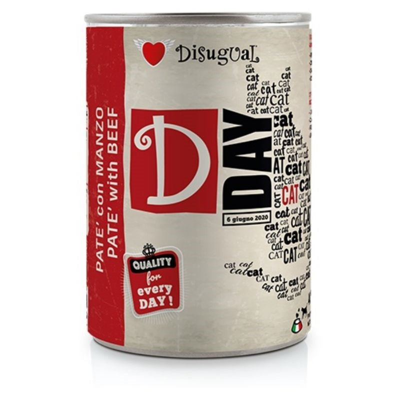 Disugual Gatto D-DAY Adulto Manzo Lattina 400 g