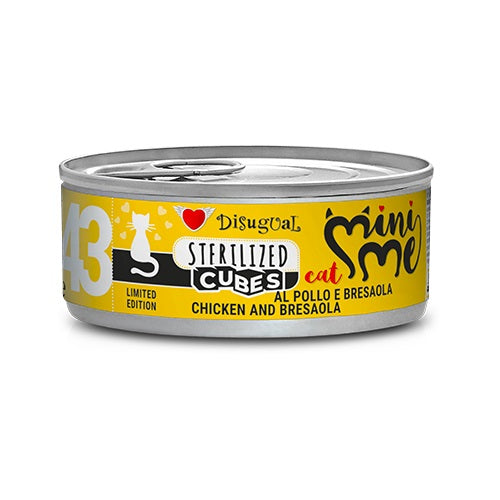 Disugual Gatto MiniMe Cubes (43) Adulto Sterilizzato Pollo & Bresaola Lattina 85 g