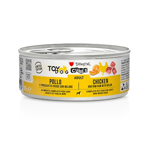 DISUGUAL CANE TOYDOG CUBES ADULTO POLLO, PROSCIUTTO CRUDO & MELONE LATTINA 85 GR