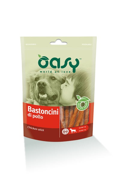 PRODOTTO NON PIU' IN COMMERCIO OASY CANE SNACK BUSTA BASTONCINI DI POLLO 100 GR