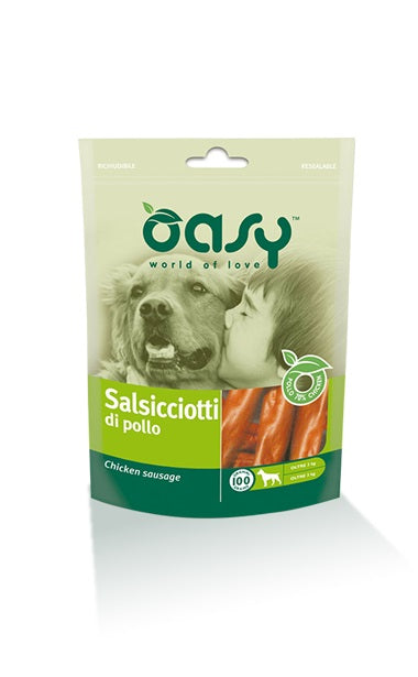 OASY CANE SNACK BUSTA SALSICCIOTTI DI POLLO 100 GR