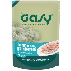 OASY GATTO SPECIALITA' NATURALI IN BUSTA ADULTO TONNO & GAMBERETTI 70 GR