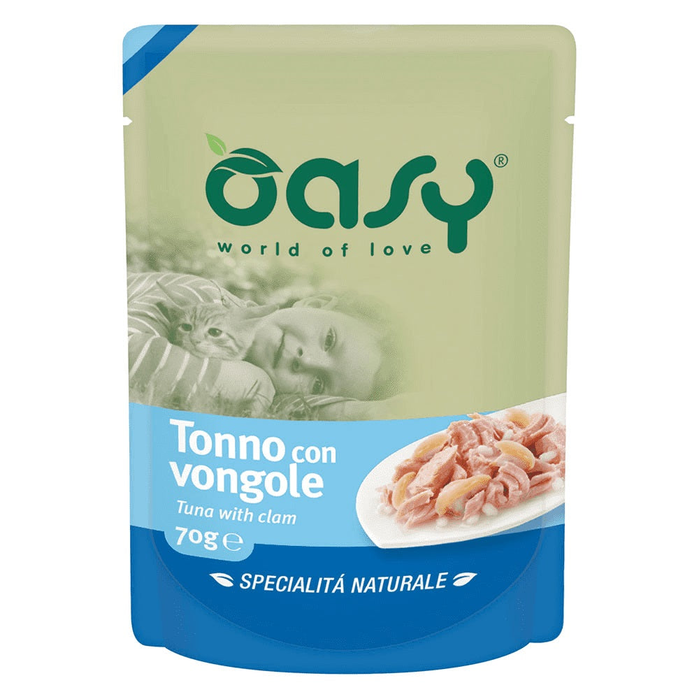 OASY GATTO SPECIALITA' NATURALI IN BUSTA ADULTO TONNO & VONGOLE 70 GR