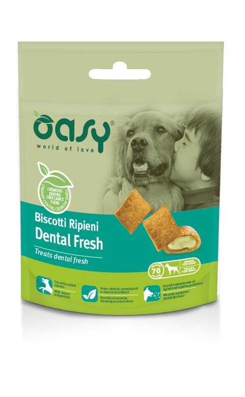 OASY CANE SNACK BISCOTTI RIPIENI ADULTO DENTAL FRESH 70 GR