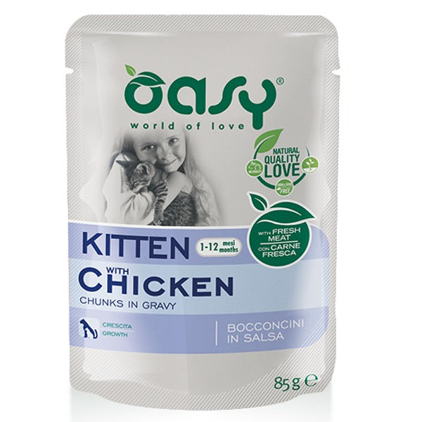 OASY GATTO BOCCONCINI IN SALSA KITTEN POLLO 85 GR