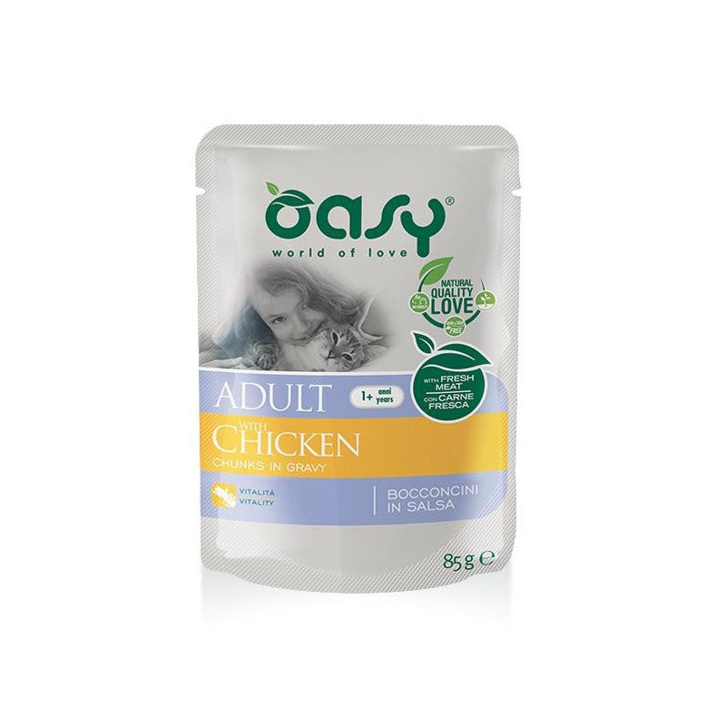 OASY GATTO BOCCONCINI IN SALSA ADULTO POLLO 85 GR