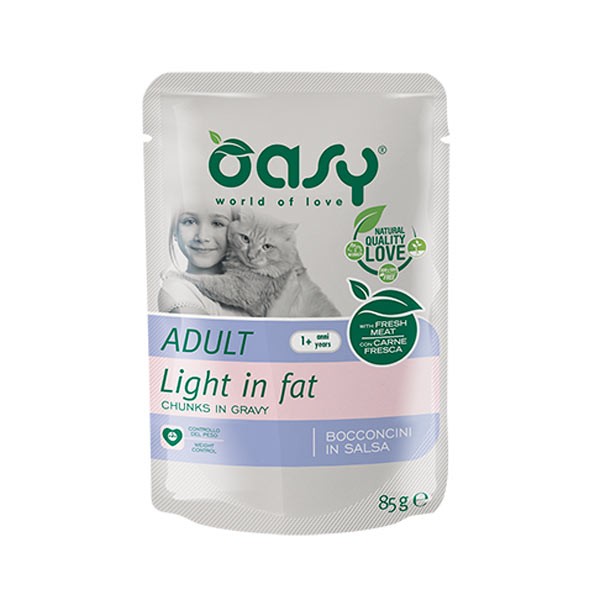 OASY GATTO BOCCONCINI IN SALSA ADULTO LIGHT POLLO 85 GR