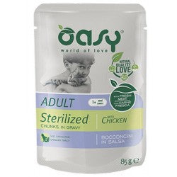OASY GATTO BOCCONCINI IN SALSA ADULTO STERILIZZATO POLLO 85 GR