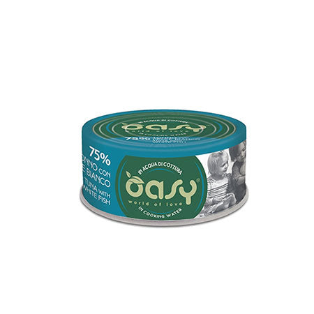 OASY GATTO MORE LOVE IN LATTINA ADULTO TONNO & PESCE BIANCO 70 GR