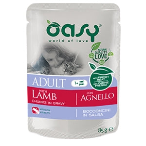 OASY GATTO BOCCONCINI IN SALSA ADULTO AGNELLO 85 GR