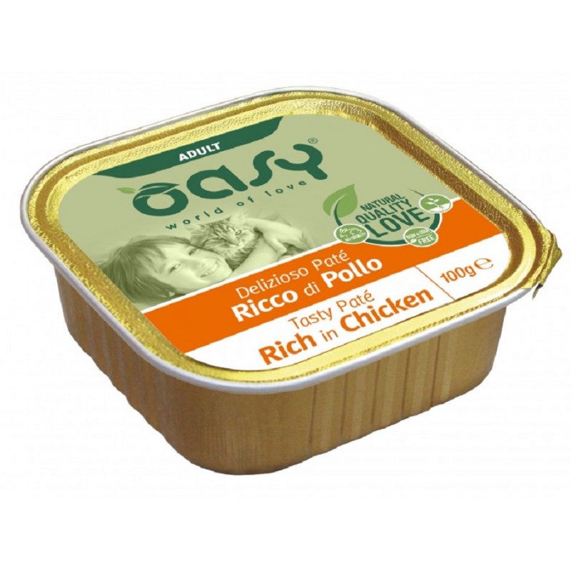 OASY GATTO DELIZIOSO PATE' ADULTO POLLO 100 GR