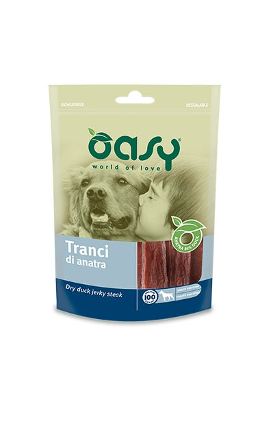 OASY CANE SNACK BUSTA TRANCI DI ANATRA 100 GR