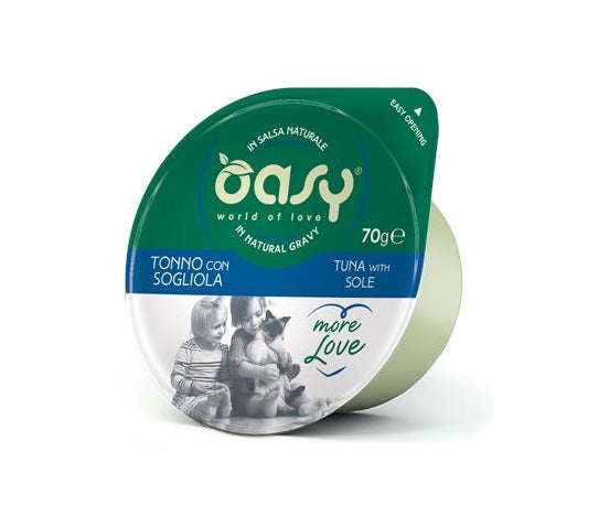 OASY GATTO MORE LOVE IN CUP ADULTO TONNO & SOGLIOLA 70 GR