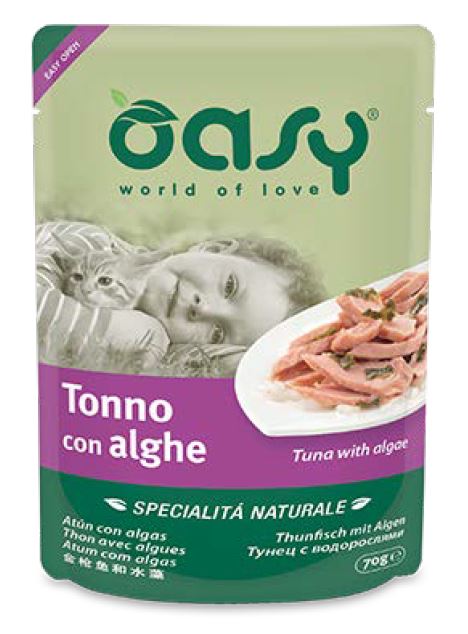 OASY GATTO SPECIALITA' NATURALI IN BUSTA ADULTO TONNO & ALGA 70 GR