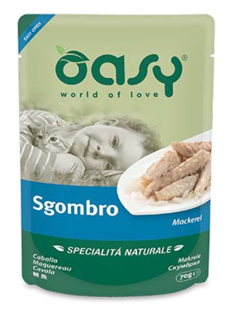 OASY GATTO SPECIALITA' NATURALI IN BUSTA ADULTO SGOMBRO 70 GR