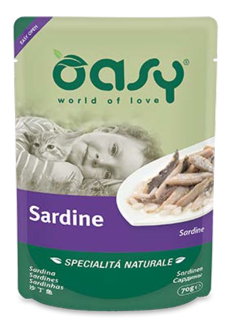 OASY GATTO SPECIALITA' NATURALI IN BUSTA ADULTO SARDINE 70 GR