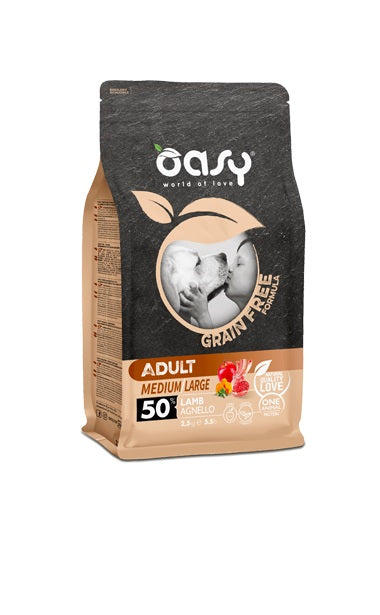 OASY CANE GRAIN FREE ADULTO MEDIUM&LARGE AGNELLO 12 KG