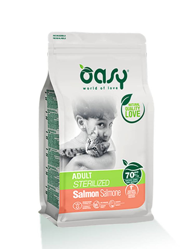 PRODOTTO NON PIU' IN COMMERCIO OASY GATTO LIFESTAGE ADULTO STERILIZZATO SALMONE 300 GR NEW PACK