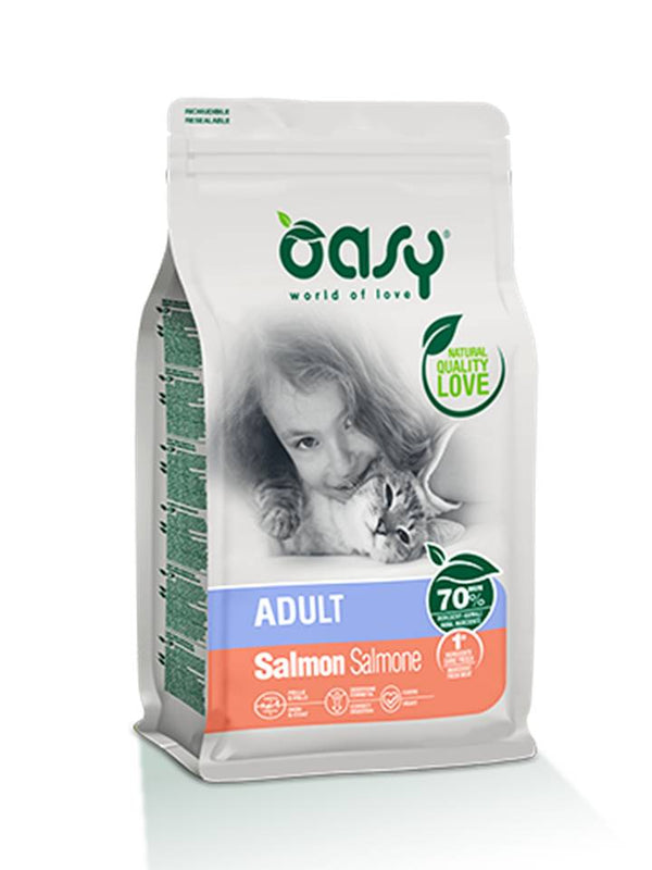 PRODOTTO NON PIU' IN COMMERCIO OASY GATTO LIFESTAGE ADULTO SALMONE 1,5 KG NEW PACK