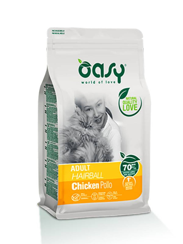 PRODOTTO NON PIU' IN COMMERCIO OASY GATTO LIFESTAGE ADULTO HAIRBALL POLLO 1,5 KG NEW PACK