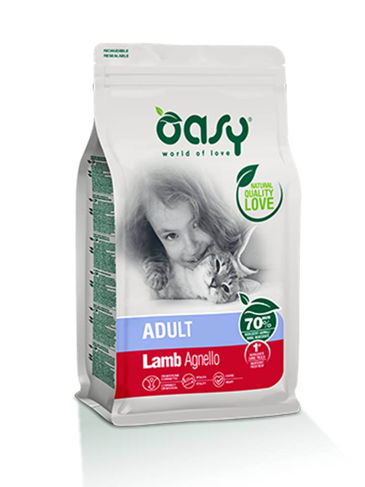 PRODOTTO NON PIU' IN COMMERCIO OASY GATTO LIFESTAGE ADULTO AGNELLO 1,5 KG NEW PACK