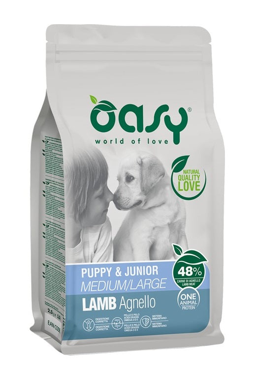 OASY CANE OAP PUPPY&JUNIOR MEDIUM&LARGE AGNELLO 2,5 KG NEW PACK
