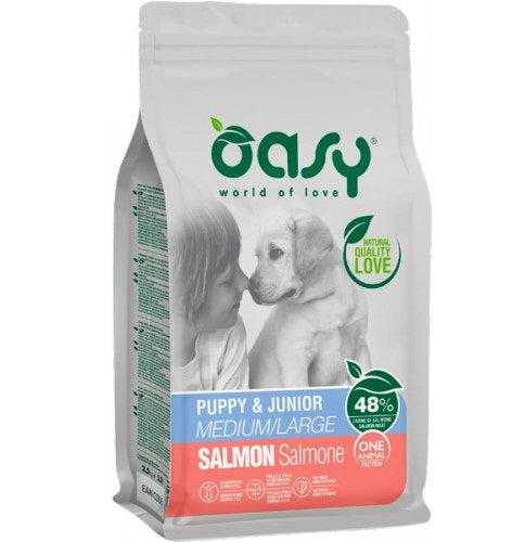 OASY CANE OAP PUPPY&JUNIOR MEDIUM&LARGE SALMONE 12 KG NEW PACK