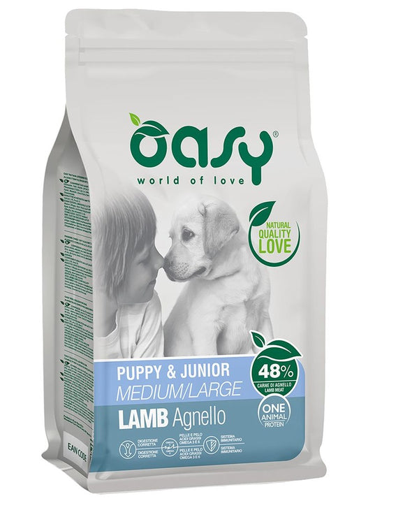 OASY CANE OAP PUPPY&JUNIOR MEDIUM&LARGE AGNELLO 12 KG NEW PACK
