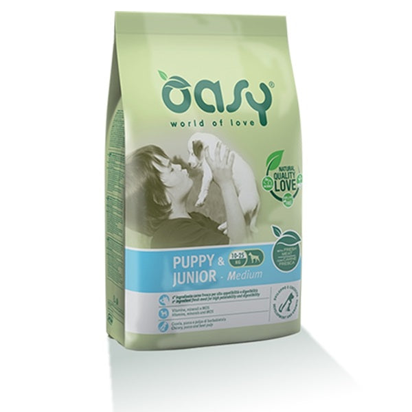 PRODOTTO NON PIU' IN COMMERCIO OASY CANE LIFESTAGE PUPPY&JUNIOR MEDIUM POLLO 3 KG NEW PACK