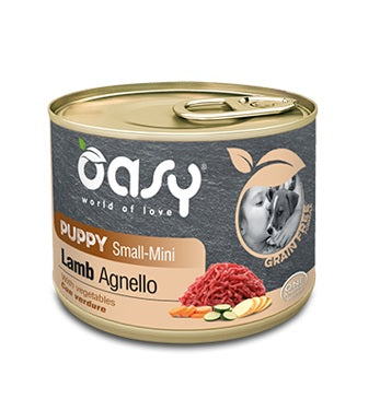 OASY CANE GRAIN FREE PUPPY SMALL&MINI TOCCHETTI DI AGNELLO & VERDURE 200 GR