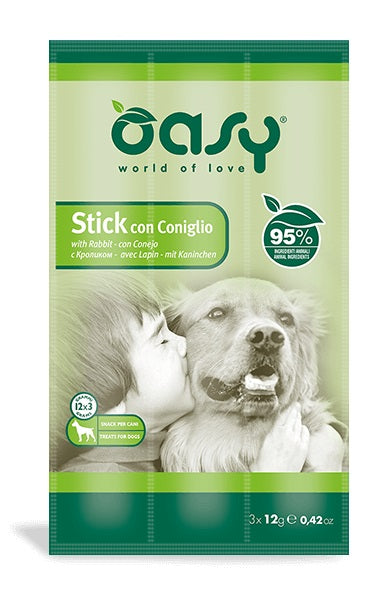 OASY CANE SNACK STICK CONIGLIO CF. (3x12) GR