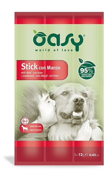 OASY CANE SNACK STICK MANZO CF. (3x12) GR